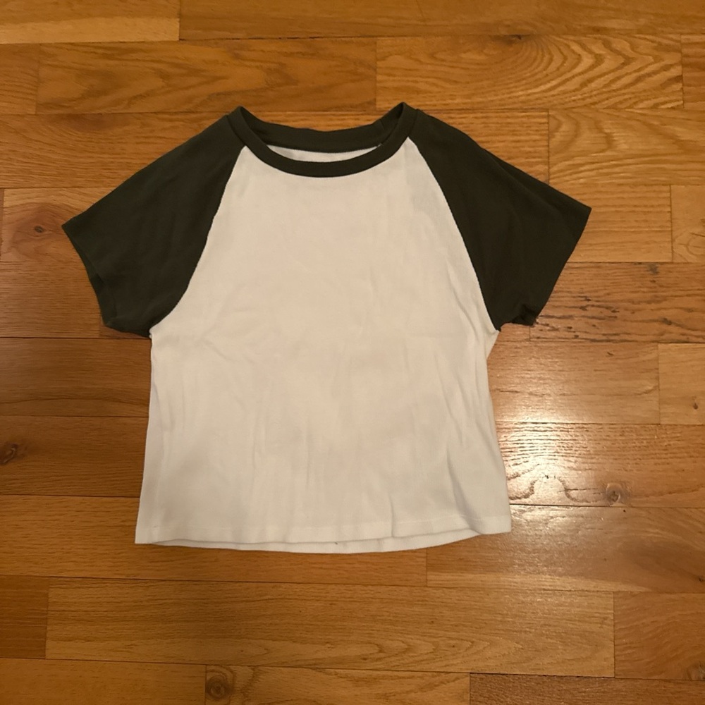 White and Green crop top